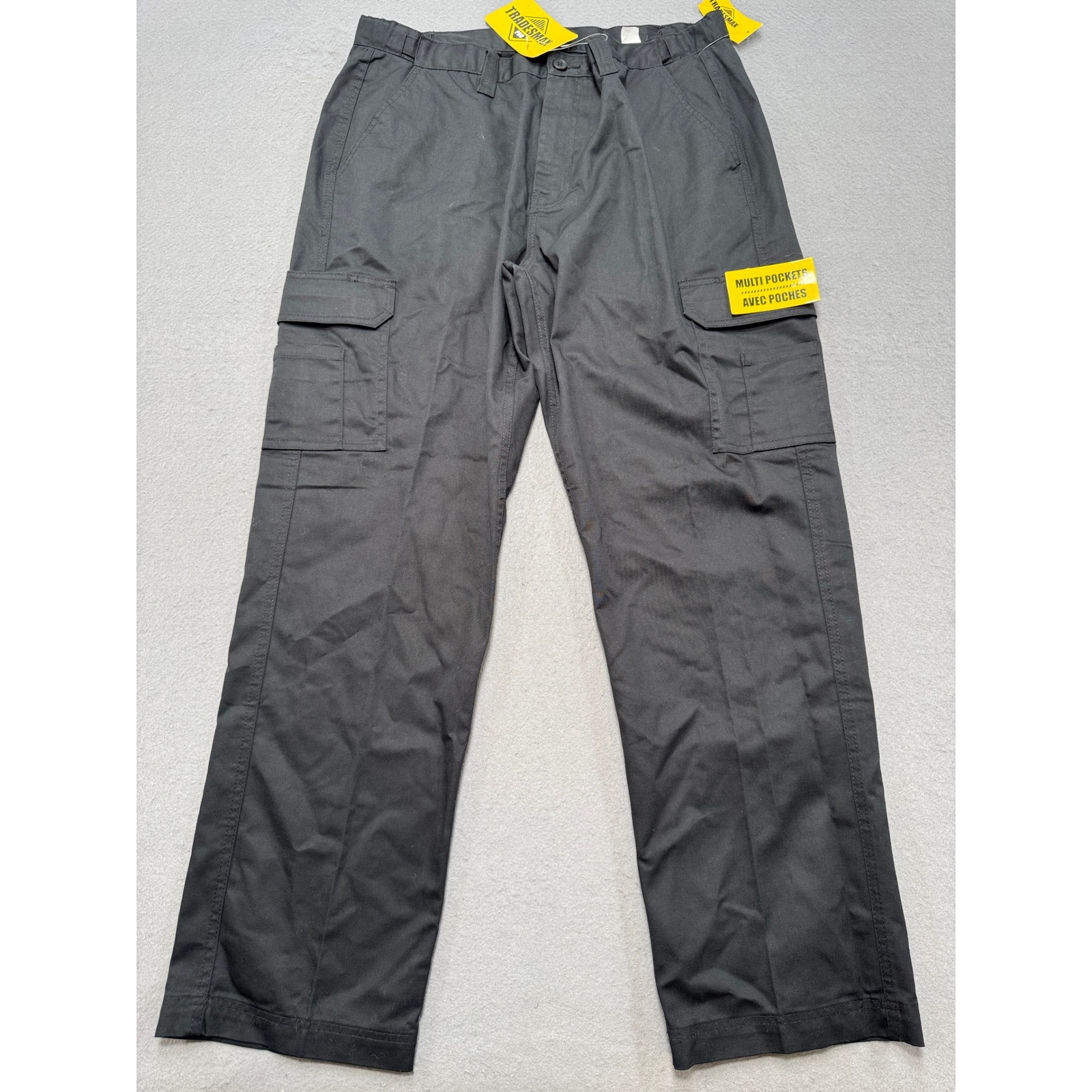 New Tradesmax Pro Cargo Pants Men's 36x32 Black Straight Leg Utility Workwear